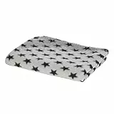 Kerbl Pet Hundedecke Stella, Liegedecke, grau, mit Sternenmotiv, 140x100cm, Hunde/Katzen, aus flauschigem Fleece, Möbelschutz