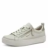 Tamaris Comfort Damen Sneaker flach mit Reißverschluss Freizeit, Cremefarben (Offwhite Nappa), 36 EU
