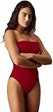 Calvin Klein Damen Badeanzug One Piece Bandeau, Rot (Quaint Berry), XL
