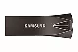 Samsung BAR Plus USB-Stick Typ-A, 128 GB, 400 MB/s Lesen, 60 MB/s Schreiben, Widerstandsfähiger USB 3.1 Speicherstick mit Schlüsselring, Titan Gray, MUF-128BE4/APC