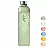 Vinsun Trinkflasche 1l grün - wiederverwendbar, Kohlensäure geeignet, BPA frei, Tritan - nachhaltige Getränke Flasche für Sport, Outdoor, Schule, Uni, Fahrrad, Büro, Gym