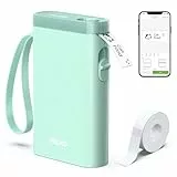 Nelko Etikettendrucker, Bluetooth P21 Selbstklebendes Etikettiergerät Tragbarer beschriftungsgerät selbstklebend Labeldrucker, Kabelloser, Mini Label Printer mit iOS Android,Für Zuhause, Büro, Grün