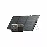 EF ECOFLOW Tragbare Powerstation RIVER 2 MAX mit 160W faltbare solar panel, 512 Wh Solargenerator mit LiFeP04, Schnellladung in 1 Stunde, bis zu 1000 W Leistung, Balkonkraft für Camping