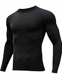 HOPLYNN 1er Kompressionsshirt Herren Langarm Funktionsshirt Männer Thermo Sportshirt Atmungsaktiv Schwarz L