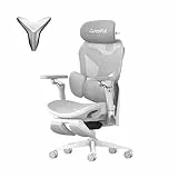 AutoFull G7 Gaming Stuhl Ergonomisch - Atmungsaktives Mesh & 3-Zonen Lendenstütze - ESL/IEM Offizieller Partner - 140° Zero-Gravity mit Fußstütze, 4D Armlehnen & Kopfstütze, Max. 200kg, Weiß