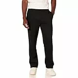 Amazon Essentials Herren Fleece-Jogginghose mit offenem Saum (erhältlich in Übergrößen), Schwarz, XL