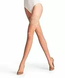 FALKE Damen Stay-Ups Seidenglatt 15 DEN Lace W Stu transparent einfarbig 1 Paar, Hautfarben Powder 4169, 9.5-10