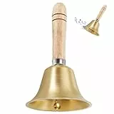 Primasage Super Loud Hand Bell Handglocke Laut Klassisch, Metall Glocken mit Holzgriff, Tischglocke Handglocken für Schulen, Dienstleistungen, Hochzeiten, Meditation und Tiertraining