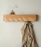 Kazai. Wandgarderobe 'Toke' | Moderne Design-Garderobe mit verdeckten Wandhaken | Garderobenpaneel aus Massivem Echtholz-Furnier | Eiche