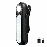 Taximi 300 Lumen LED Clip Licht USB Aufladbar, 6 Modi IPX5 Wasserdicht Lauflampe Joggen Licht für Schulranzen, LED Sicherheitslicht Blinklicht Kinder zum Camping Wander im Dunkeln