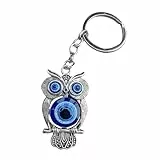 VOSAREA Eulen Schlüsselanhänger Mit Bösem Blick Dekorativer Anhänger Aus Metall Hängendes Eulen Ornament Für Tasche Und Schlüssel Kreativer Schlüsselring Für Auto Und Dekoration