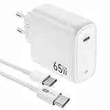 XUI USB C Ladegerät 65W,USB-C Netzteil Adapter PPS 45W Schnellladegerätl mit 1,8M Kabe,PD Ladestecker,für MacBook Pro/Air iPhone 15/16 iPad,für Samsung Galaxy S25/S24/S23 Ultra,HP,Dell,Steam Deck