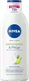 NIVEA Body Lotion Lemongrass & Pflege, Körpercreme mit Tiefenpflege Serum für 72h Feuchtigkeit, Körperlotion mit Sesamöl und erfrischendem Duft (400 ml)