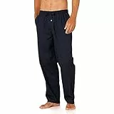 Amazon Essentials Herren Schlafanzughose, gerade Passform, gewebt, Marineblau, L