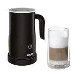 Krups elektrischer Milchaufschäumer, bis zu 150 ml Aufschäumkapazität, Bedienung auf Knopfdruck, einfache Reinigung dank Antihaftbeschichtung, automatische Abschaltung, Milchschäumer, Schwarz, XL1008