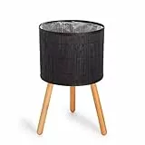 Paco Home Blumentopf Übertopf Natur Rattan Set mit Folieneinsatz Pflanzentopf Auslaufsicher Groß für Zimmerpflanzen, Farbe:Schwarz, Sets:2pcs Set/Design 4