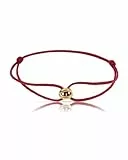 Made by Nami Minimalistisches Armband Herren & Damen • Handgemacht & Geflochten • 100% Wasserfest & Verstellbar • Partner Geschenke (Rot Gold)