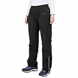 33,000ft Regenhose Damen Wasserdicht Atmungsaktive Fahrrad Überziehhose Leichte Wanderhose Winddicht Outdoor Bekleidung (Schwarz, 44)