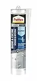 Pattex Badezimmer & Küchen Schnell Transparent, transparente Silikon-Dichtstoff, schnell trocknend, wasserdicht, Schimmel-Dichtstoff in Kartusche, 1 x 300 ml