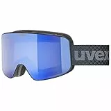 uvex pyrit FM - Skibrille für Damen und Herren - Filterkategorie 2 - vergrößertes, beschlagfreies Sichtfeld - schwarz matt dl-blau-klar S2 - one size