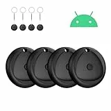 Tag Android Smart Localizador Tracker, Compatible Con Google Find Hub (Sólo Android), para Llaves/Carteras/Maletas, Pack de 4, Negro