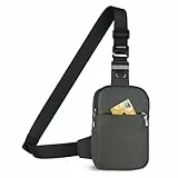 BROADREAM Sling Chest Crossbody Bag, Wasserdicht Umhängetasche Brusttasche Schultertasche Herren Damen - Handytasche mit RFID-blockierende Reißverschlusstasche Geeignet für Outdoor-Sport und Wandern