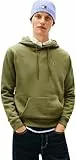 Tommy Jeans Herren Hoodie Regular Fit Flag Fleece mit Kapuze, Grün (Dark Greenery), XL