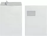 Herlitz Versandtasche C4 90 g Haftklebend mit Fenster, 50 Stück mit Innendruck in Folienpackung, eingeschweißt, weiß mit Fenster