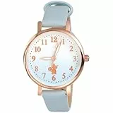 UKCOCO Mädchenuhren: Analoge Quarz-Armbanduhren Niedliche Uhren Mit Katzenmuster Und Weichem Lederarmband Für Mädchen Im Alter Von 5–12 Jahren