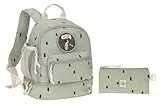 LÄSSIG Kinderrucksack mit Brustgurt Kindergartentasche Kindergartenrucksack 6,5L ab 3 Jahren/Mini Backpack Happy Prints Oliv