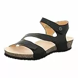 THINK! Damen DUMIA chromfrei gegerbte nachhaltige Sandale, SCHWARZ 0000