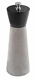 APS 40539 Salzmühle 'ELEMENT', Ø 6 cm, Höhe 18 cm,Mahlwerk aus Edelstahl, Buchenholz/Beton
