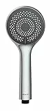 WENKO Wasserspar Duschkopf Watersaving, Handbrause mit Wasserspar-System, 3 Strahlarten, Ø 9,5 cm, ABS, Chrom