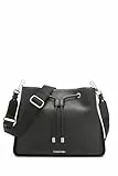 Calvin Klein Damen Drawstring Adjustable Fay Hobo mit Kordelzug, verstellbar, Schwarz/Silber