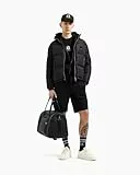 Armani Exchange Herren Icon Project, Emboidered Logo, Full Zip Kapuzenpullover, Schwarz, L