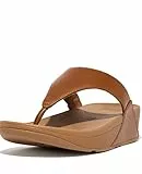 Fitflop Women's Lulu Leather Flip Flops, Toe-Post Sandals, Comfortable with Natural Arch Support - Light Tan - 6 UK