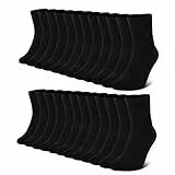 FALARY Socken Herren 43-46 Baumwolle Schwarz Sportsocken Damen Herrensocken 12 Paar Sport Socks Atmungsaktive Business Socken