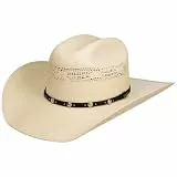 Stetson Ranson Western Vented Toyo Strohhut Einfarbiger Hut Ledergarniturband UV-Schutz 40 Unisex Frühjahrs Sommer weiß M (56-57 cm)