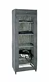 HAKU Stoffschrank alu, grau, schwarz, Kunststoff, Metall, Vliesstoff - Maße: B 60 cm x H 173 cm x T 50 cm, Style: Modern