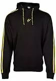 Gorilla Wear Banks Oversized Hoodie - Schwarz/Gelb - zum Sport Freizeit Arbeit Outdoor Alltag Baumwolle Polyester mit Logo Bequem Streifen auf den Armen Workout Bekleidung, M