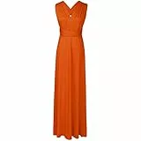 Langes Maxikleid für Damen, schulterfrei, sexy, für Hochzeit, Brautjungfer, Abendkleid, bodenlang, für Abschlussball und Abendveranstaltungen Gr. L, Orange