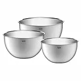 Silit Küchenschüssel-Set 3-teilig, Edelstahlschüsseln, multifunktional als Rührschüssel Edelstahl, Salatschüssel, Servierschüssel, stapelbar