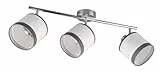 RL LIVE YOUR LIGHT Reality Leuchten Spotbalken Davos R81553006, Metall Chrom Schirme Stoff Grau/Weiß, exkl. 3x E14