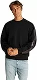 Calvin Klein Herren Sweatshirt Logo Tape Crew Neck Relaxed Fit, Schwarz (Ck Black), 3XL