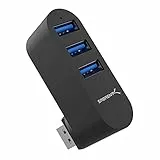SABRENT USB hub 3.0, USB Adapter, drehbar USB Verteiler, Aluminum mehrfach verlängerung, für PS4/PS5, Gaming PC, Laptop, USB Stick, drucker, Keyboard, MacBook, und mehr (HB-R3MB)