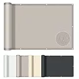 AXT SHADE Balkon Sichtschutz Wetterfest 100x500cm Balkonverkleidung Balkonabdeckung Balkonbespannung Blickdichte UV-Schutz und Windschutz mit Kabelbinder für Balkongeländer-Taupe