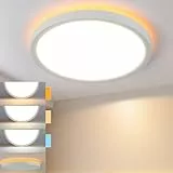 muyuua Deckenlampe LED Deckenleuchte Flach - Schlafzimmerlampe 22CM Badezimmerlampe 18W Küchenlampe Schlafzimmer weiß Rhombenplatte Deckenbeleuchtung Flurlampe Badlampe 3000K - 6500K für Küche Flur