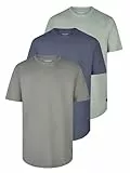 JACK & JONES Tshirt Herren lang geschnitten Set 100% Bio-Baumwolle Regular Fit JJENOA 3er Pack Rundhals Kurzarm Sommer Organic Basic Tee Shirt, Größe:L, Farbe:Pack 5