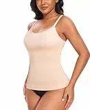 YARRCO Shape Unterhemd Damen Tank Top Bauchweg Shapewear Sport Tanktop Figurformendes Trägertop Body Shaper Hemdchen Nahlos Formendes Camisole Shaping Hemd (Beige, M)