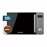 Cecotec Mikrowelle Pro Clean 5110 Inox. 700 W, Grill 800 W, 20 L, Ready 2 Clean, Beschichtung 3D Wave Frontspiegel, 8 Programme,60 Min Timer, LED, Edelstahl In Silber Schwarz